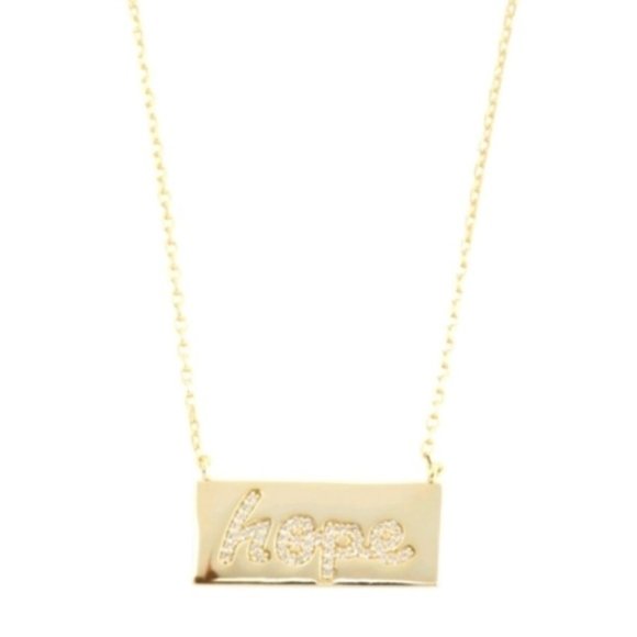 Nanette Lepore Jewelry - New in Box 14k Gold Plated Sterling Silver Cz Hope Necklace